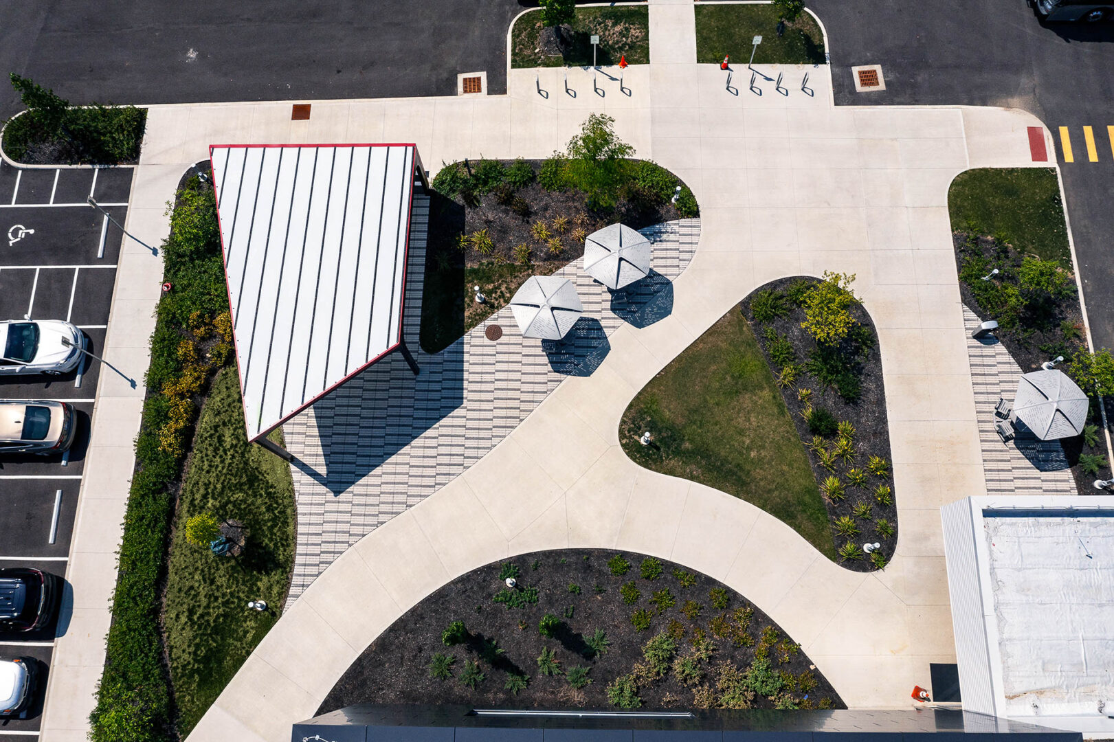 bus stop aerial view