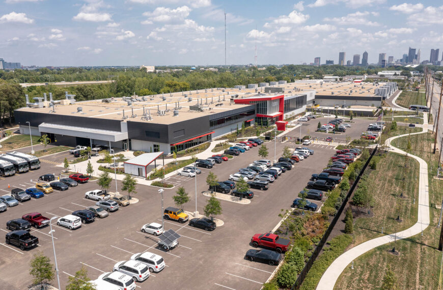 large maintenance building aerial