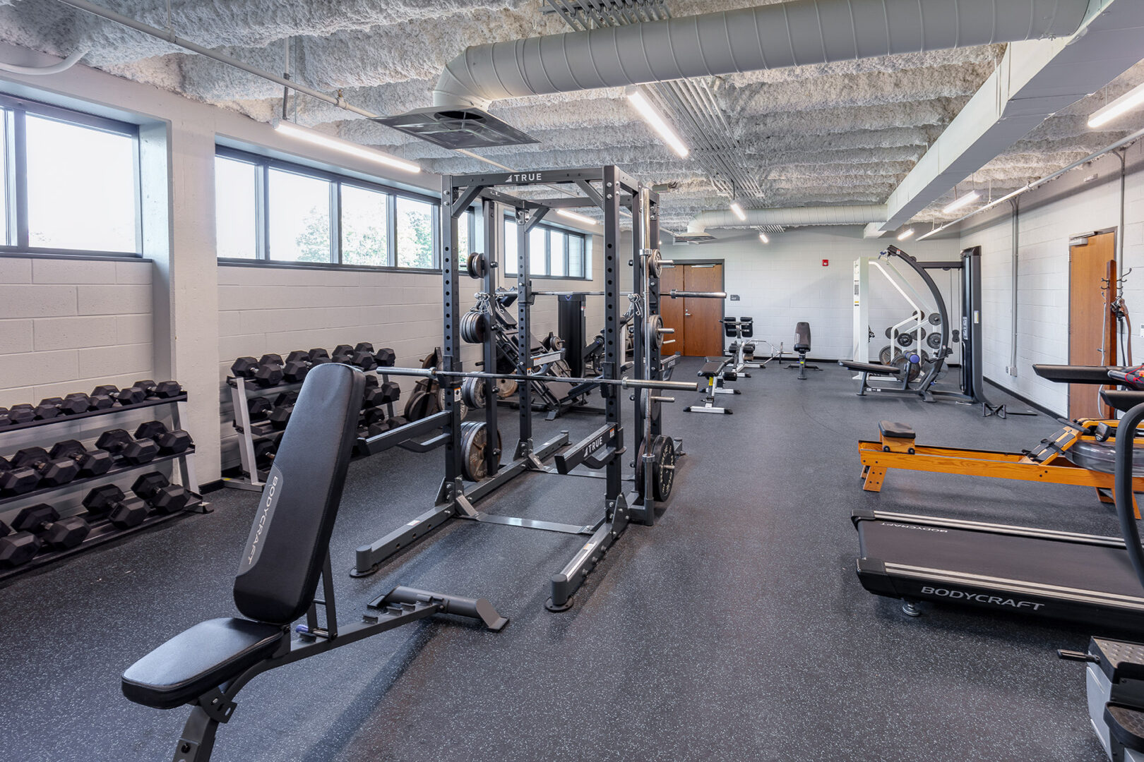 gym with fitness equipment